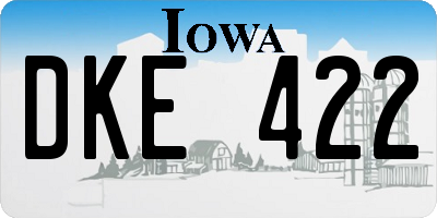IA license plate DKE422