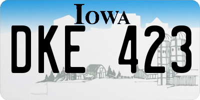 IA license plate DKE423