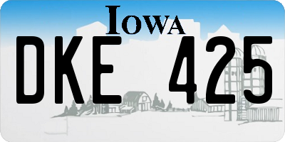 IA license plate DKE425