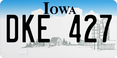 IA license plate DKE427