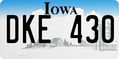 IA license plate DKE430