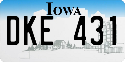 IA license plate DKE431