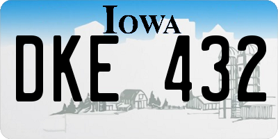 IA license plate DKE432