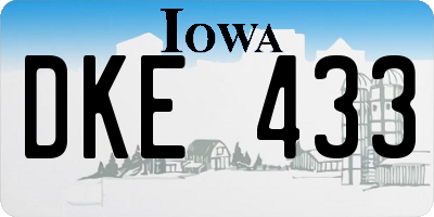 IA license plate DKE433