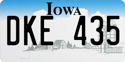 IA license plate DKE435