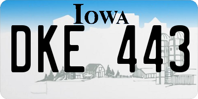IA license plate DKE443
