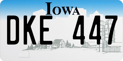 IA license plate DKE447