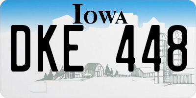 IA license plate DKE448