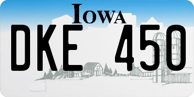 IA license plate DKE450