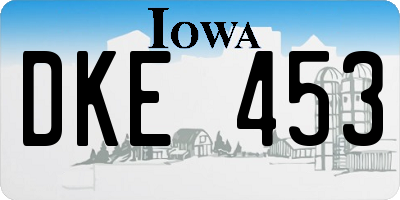 IA license plate DKE453