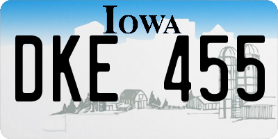 IA license plate DKE455