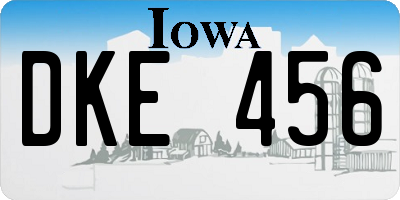 IA license plate DKE456