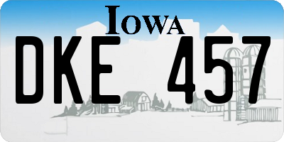 IA license plate DKE457