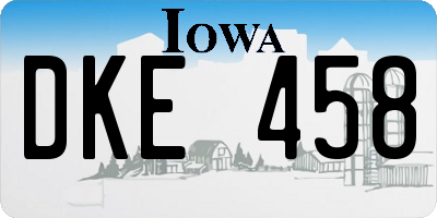 IA license plate DKE458