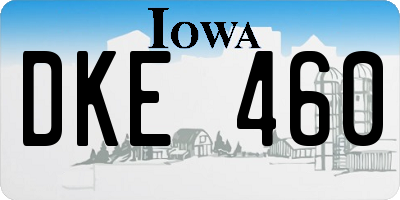 IA license plate DKE460