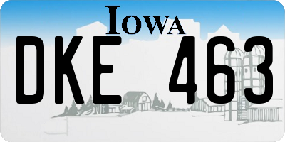 IA license plate DKE463