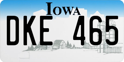 IA license plate DKE465