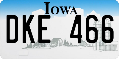 IA license plate DKE466