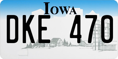 IA license plate DKE470