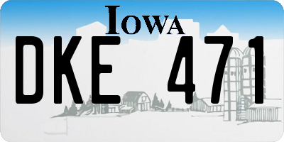 IA license plate DKE471