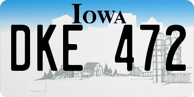 IA license plate DKE472