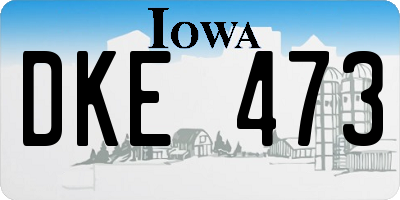 IA license plate DKE473