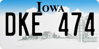 IA license plate DKE474