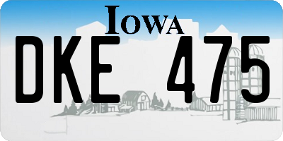 IA license plate DKE475
