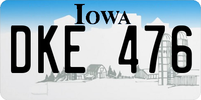 IA license plate DKE476