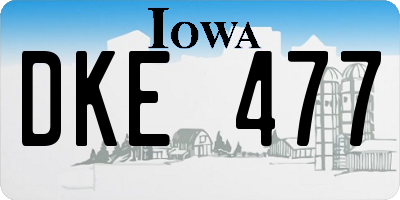 IA license plate DKE477