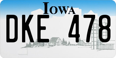 IA license plate DKE478
