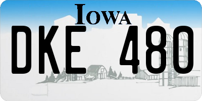 IA license plate DKE480