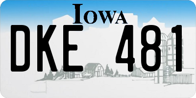 IA license plate DKE481