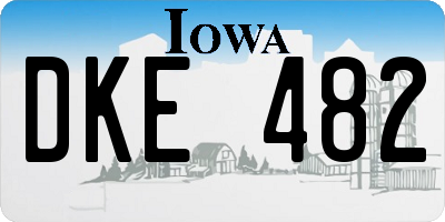 IA license plate DKE482