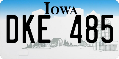 IA license plate DKE485