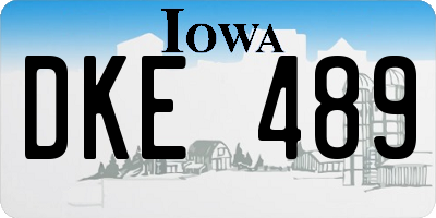 IA license plate DKE489