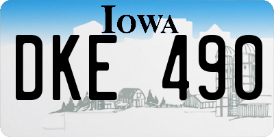 IA license plate DKE490