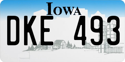 IA license plate DKE493
