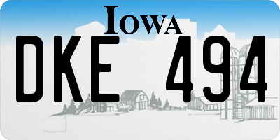 IA license plate DKE494
