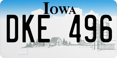 IA license plate DKE496