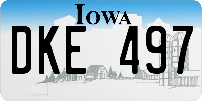 IA license plate DKE497