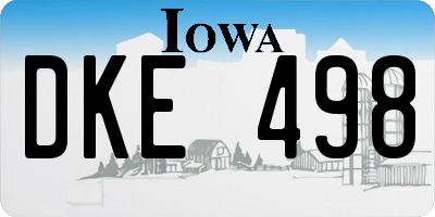 IA license plate DKE498