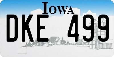 IA license plate DKE499
