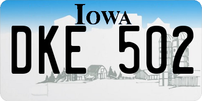 IA license plate DKE502