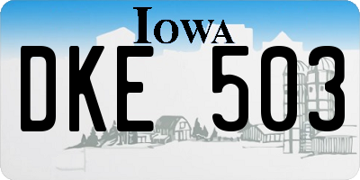 IA license plate DKE503