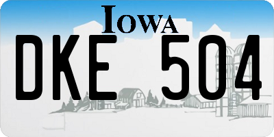 IA license plate DKE504