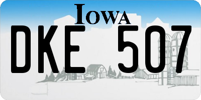 IA license plate DKE507