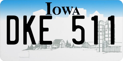 IA license plate DKE511