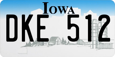 IA license plate DKE512