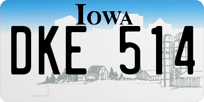 IA license plate DKE514